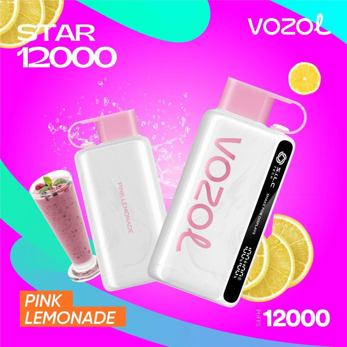 Vozol Star 12000 Puffs Disposable Vape device with Pink Lemonade flavor