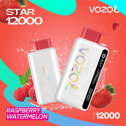 Vozol Star 12000 Puffs Disposable Vape device with Raspberry Watermelon flavor