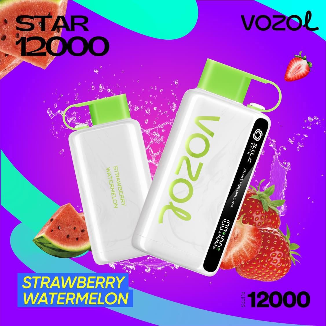 Vozol Star 12000 Puffs Disposable Vape device with Strawberry Watermelon flavor