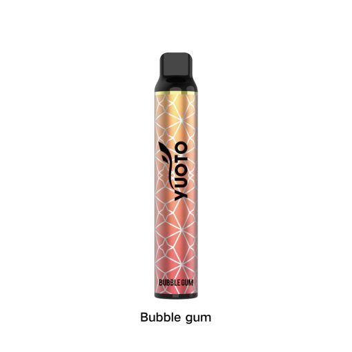 Yuoto Luscious 3000 Puffs Disposable Vape Bubble Gum flavor vape pen on a white bg