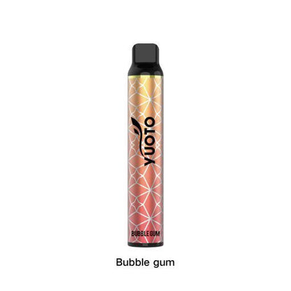 Yuoto Luscious 3000 Puffs Disposable Vape Bubble Gum flavor vape pen on a white bg