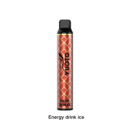 Yuoto Luscious 3000 Puffs Disposable Vape Energy Drink Ice flavor vape pen on a white bg