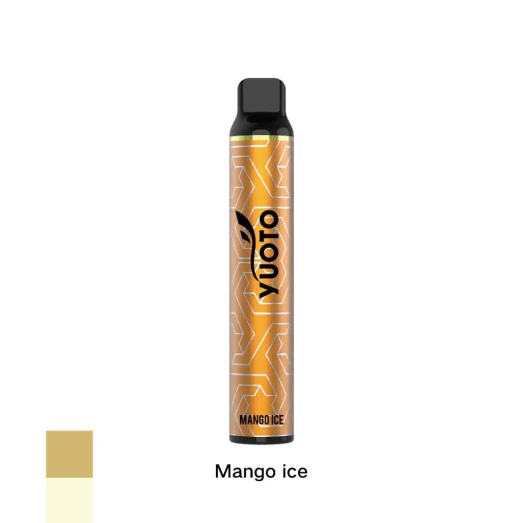 Yuoto Luscious 3000 Puffs Disposable Vape Mango ice flavor vape pen on a white bg