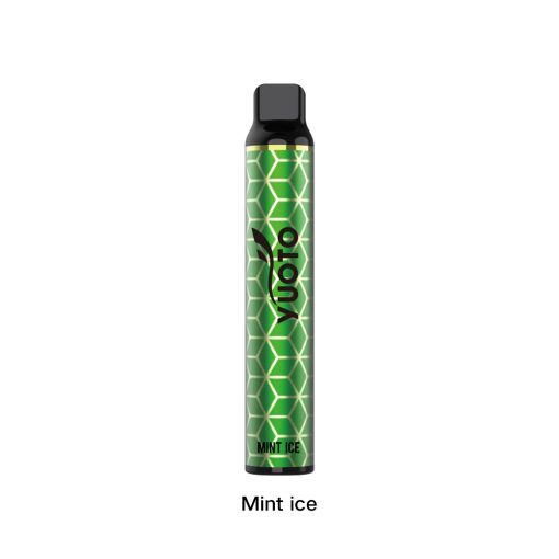 Yuoto Luscious 3000 Puffs Disposable Vape Mint Ice flavor vape pen on a white bg