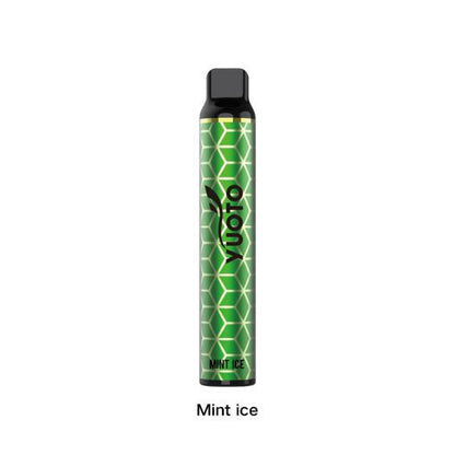 Yuoto Luscious 3000 Puffs Disposable Vape Mint Ice flavor vape pen on a white bg