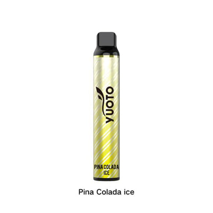 Yuoto Luscious 3000 Puffs Disposable Vape Pina Colada Ice flavor vape pen on a white background