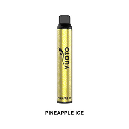 Yuoto Luscious 3000 Puffs Disposable Vape Pineapple Ice flavor vape pen on a white background