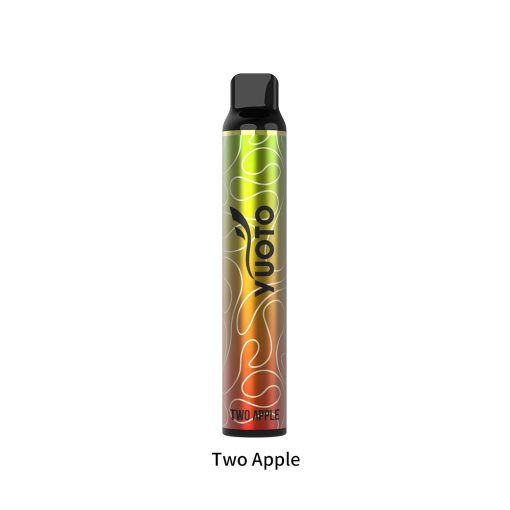 Yuoto Luscious 3000 Puffs Disposable Vape Two Apple flavor vape pen on a white bg