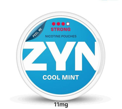 ZYN nicotine pouches packaging Cool Mint flavor on a white background